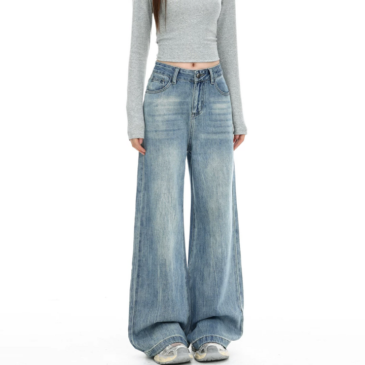 Button zip-up pocket low rise straight leg | Baggy Low Rise Jeans