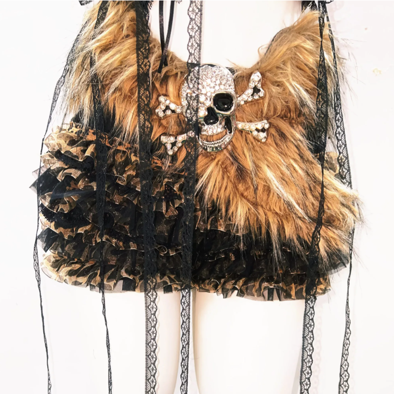 Leopard print long sleeve hoodie fluffy bowknot top  | Cheetah Print Top