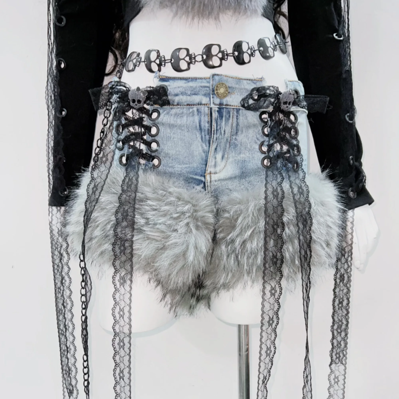 Fluffy bowknot long sleeve lace hem halter top