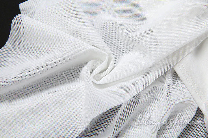 Ruched v neck mesh self tie solid top