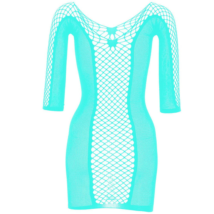 Long sleeve fishnet off shoulder mini dress  | Festival Outfits Women