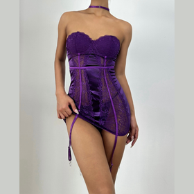 Halter sweetheart neck lace patchwork mini dress  | Festival Outfits Women