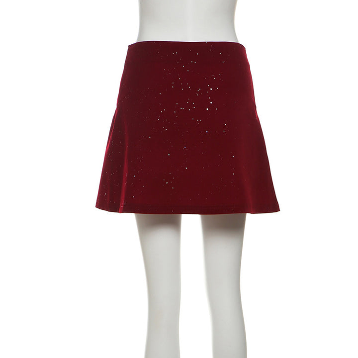 A line glitter solid mini skirt  | Festival Outfits Women