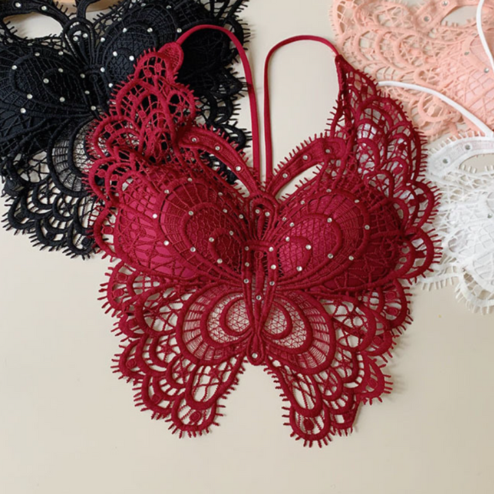 Beaded v neck padded backless hollow out cut out top  | Festival Outfits Women