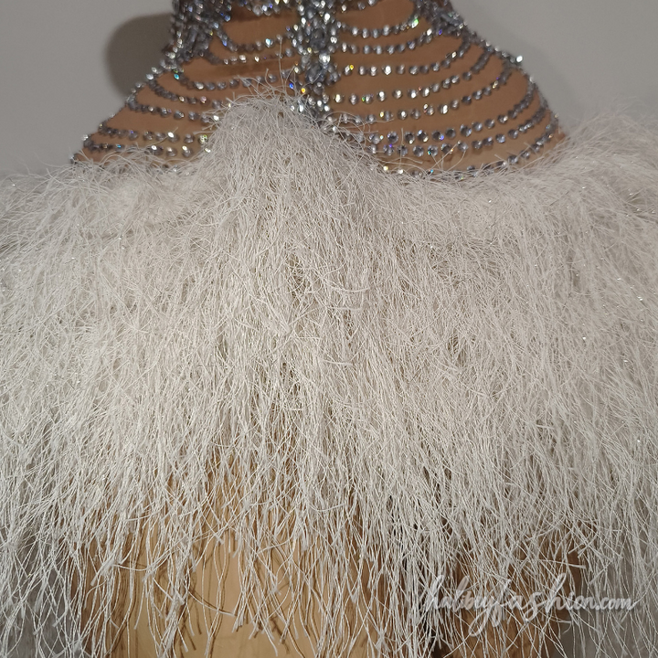 Beaded sweetheart neck raw hem tassels mini dress - Halibuy - 5
