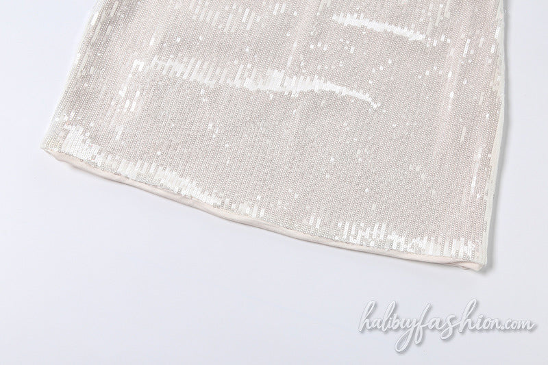 Glitter solid medium rise mini skirt