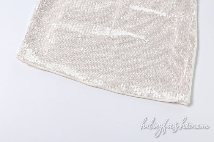 Glitter solid medium rise mini skirt