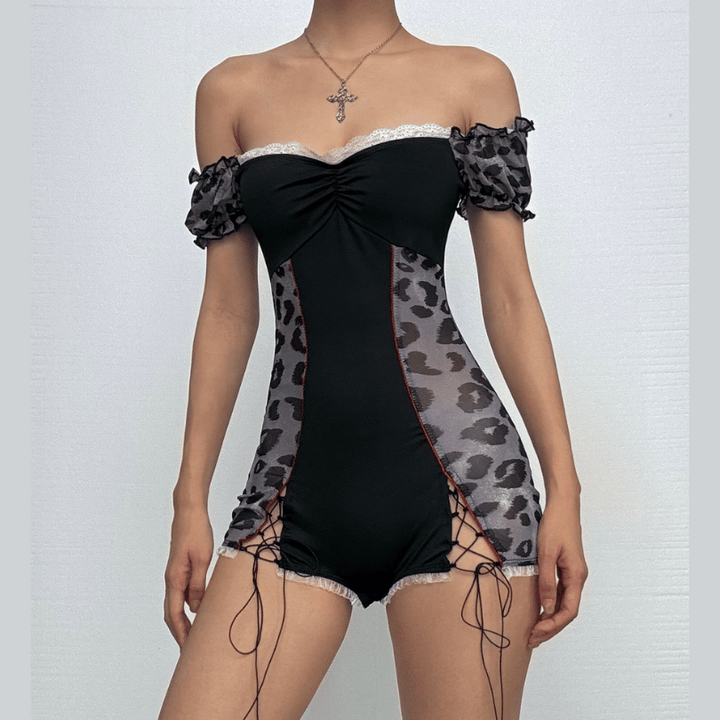 Rigar gajeriyar riga mai laushi da aka buga da damisa | Kayan Biki na Mata