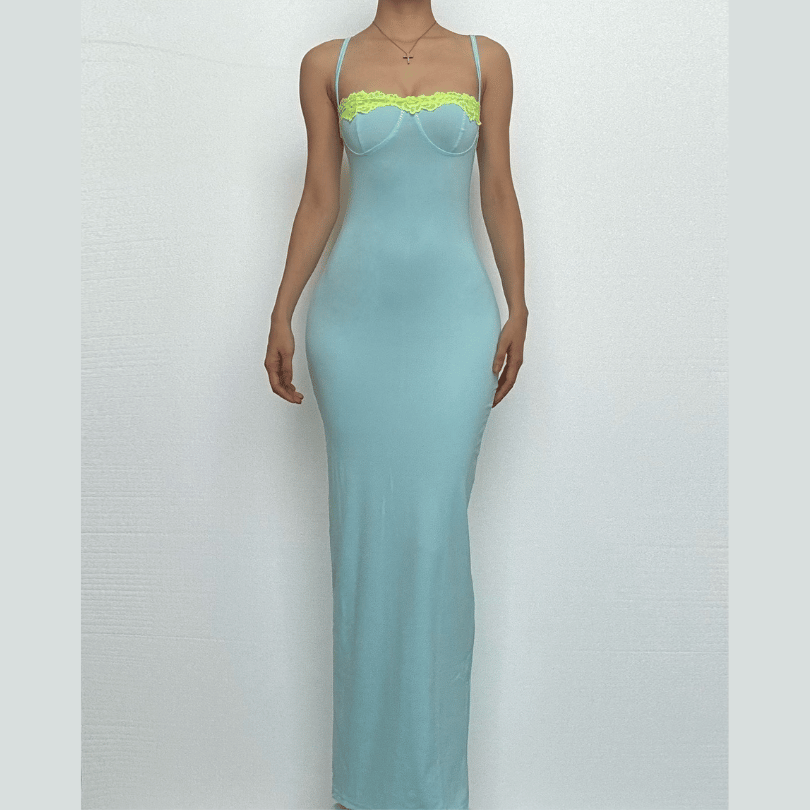 Lace hem backless cami maxi dress  | Festival Outfits Women