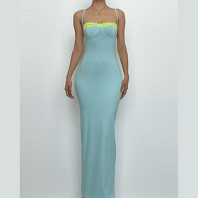Lace hem backless cami maxi dress  | Festival Outfits Women