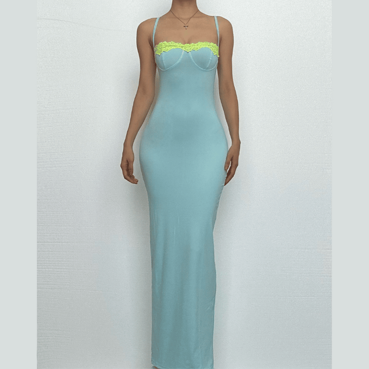 Lace hem backless cami maxi dress  | Festival Outfits Women