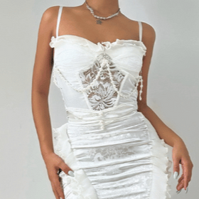 Beaded ruffle padded cami top  | Festival Outfits Women-final-sale