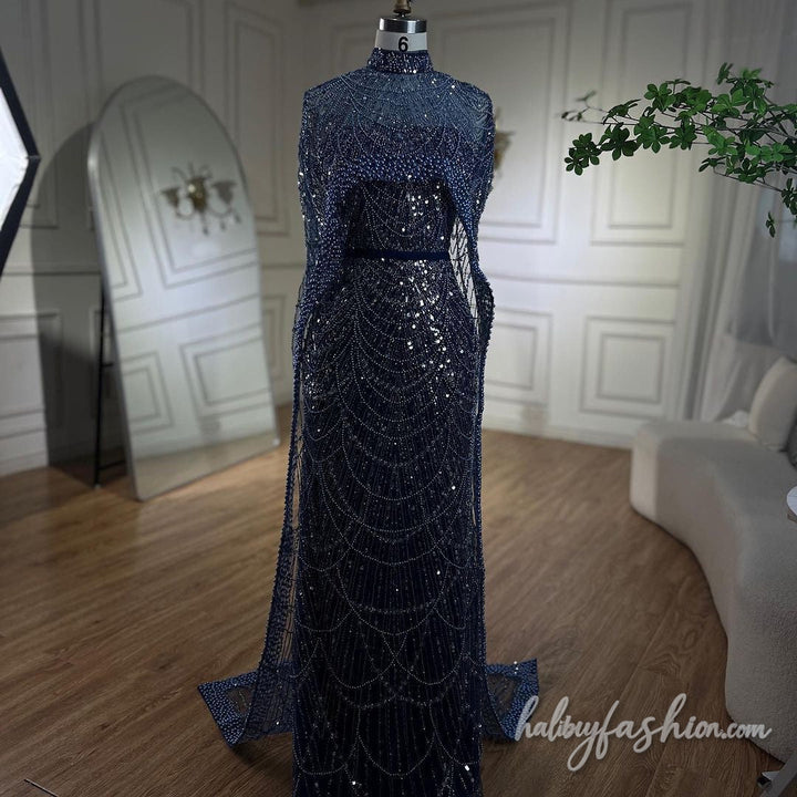 Beaded high neck solid shrug maxi dress - Halibuy - 9