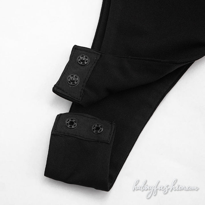 Hollow out v neck halter button solid bodysuit