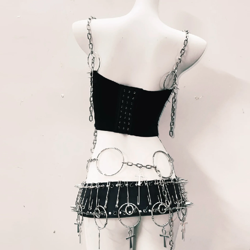O ring metal chain rivet cami top  | Festival Outfits Women