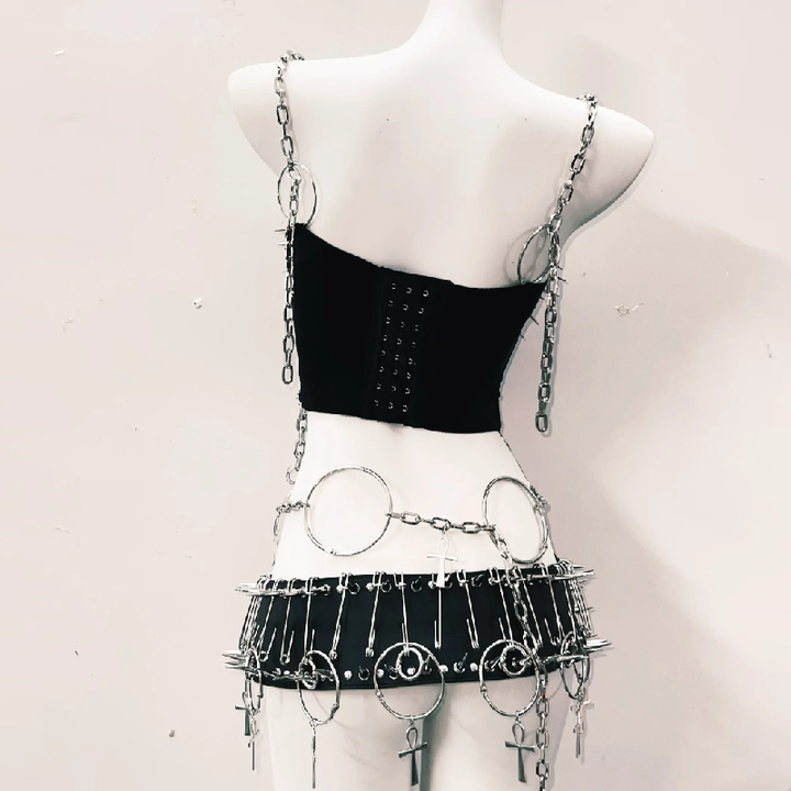 O ring metal chain rivet cami top  | Festival Outfits Women