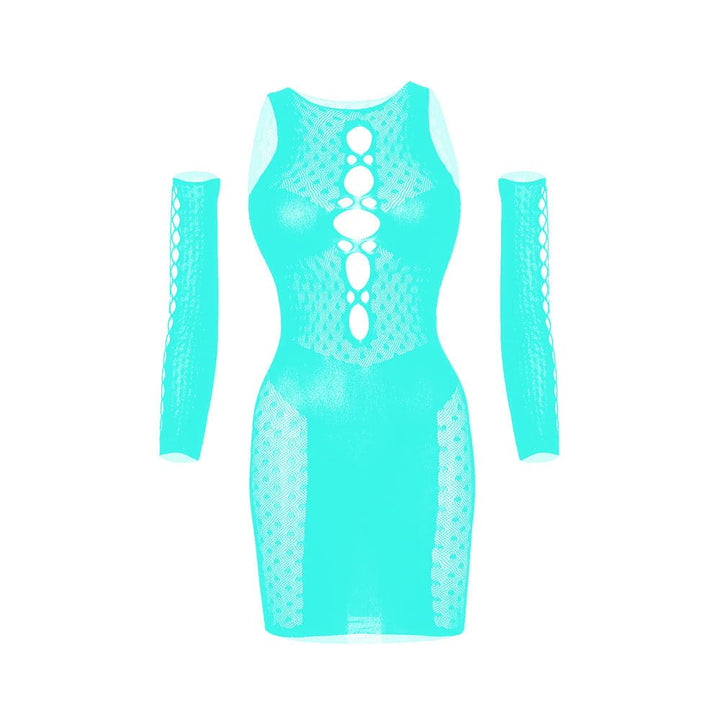 Gloves net polka dot hollow out cut out mini dress  | Festival Outfits Women