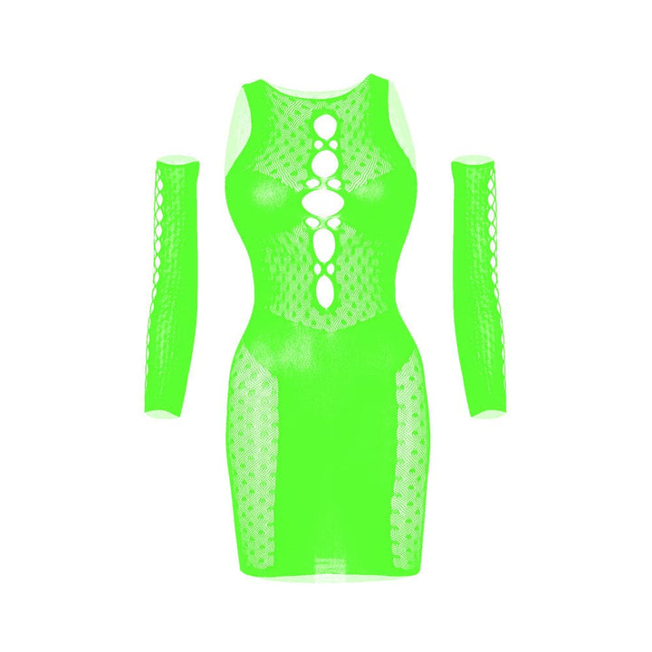 Gloves net polka dot hollow out cut out mini dress  | Festival Outfits Women