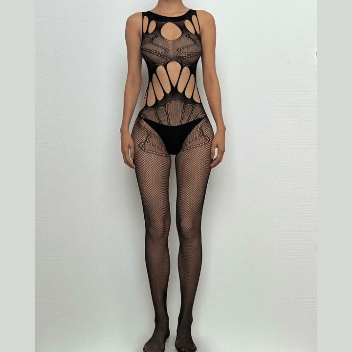 Lace patchwork open crotch bodystocking  | Festival Outfits Women