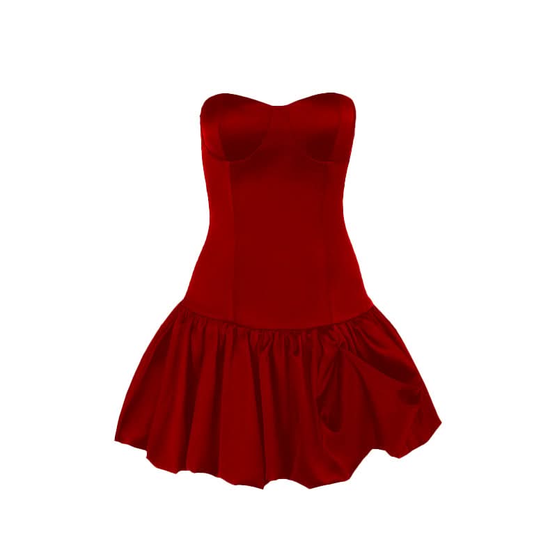 Sweetheart neck backless solid tube mini dress  | Festival Outfits Women