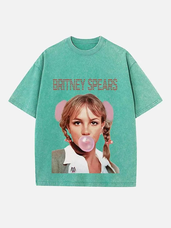 Y2K Pop Princess Print Round Neck T-shirt - Design 03