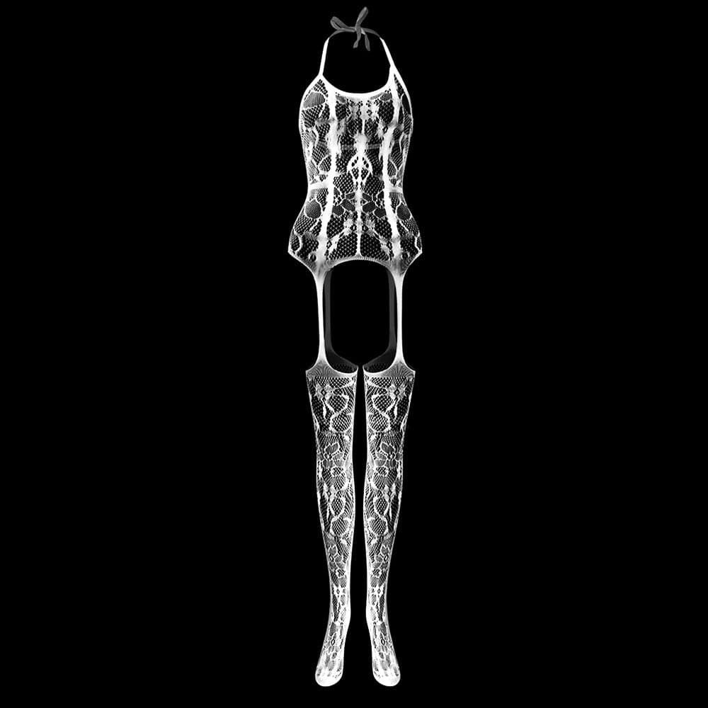 Halter knotted suspender lace bodystocking  | Festival Outfits Women