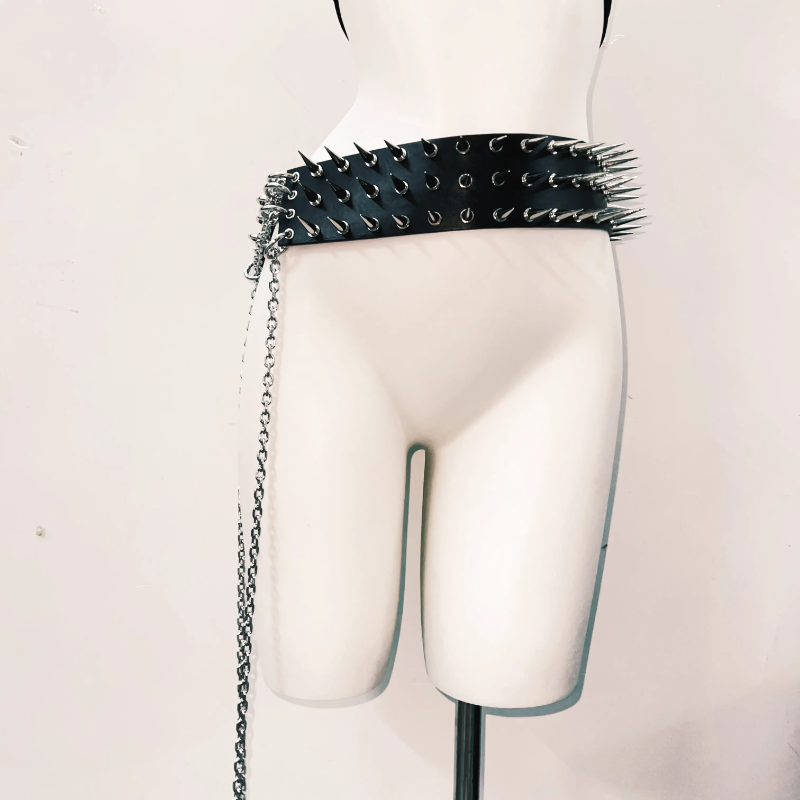 Rivet skull applique halter PU leather mini skirt set Cargo Mini Skirt  | Festival Outfits Women