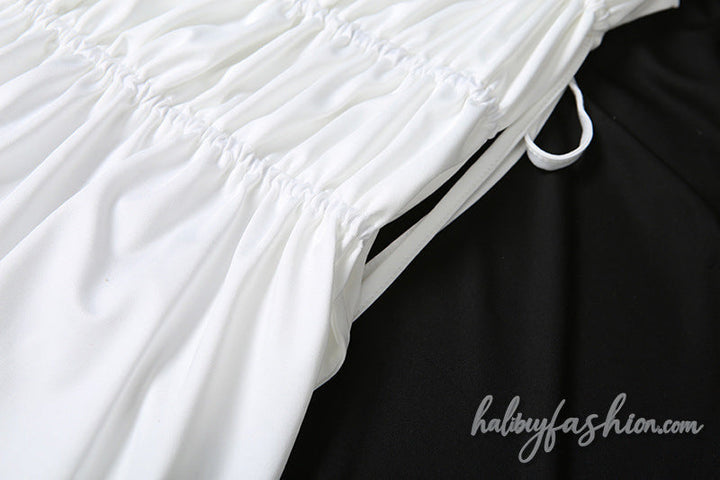 Ruched drawstring solid maxi skirt
