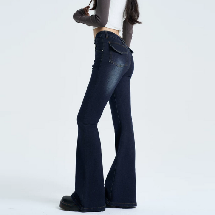 Zip-up button pocket low rise jeans | Baggy Low Rise Jeans