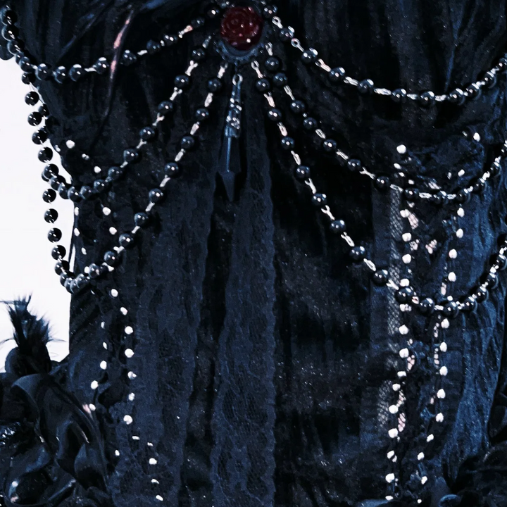 Beaded flower applique feather tube maxi skirt set  | Festival Outfits Women