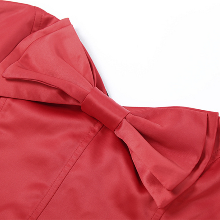 Bowknot ruched smocked sweetheart neck mini dress  | Festival Outfits Women