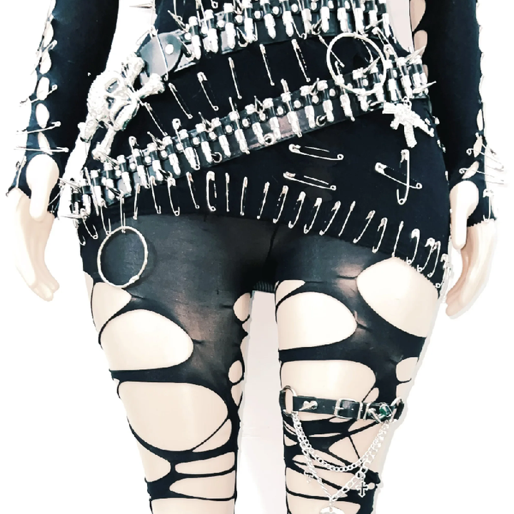 Off shoulder skull applique hollow out cut out mini dress  | Festival Outfits Women