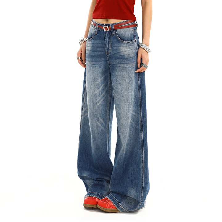 Gradient ripped low rise wide leg | Baggy Low Rise Jeans