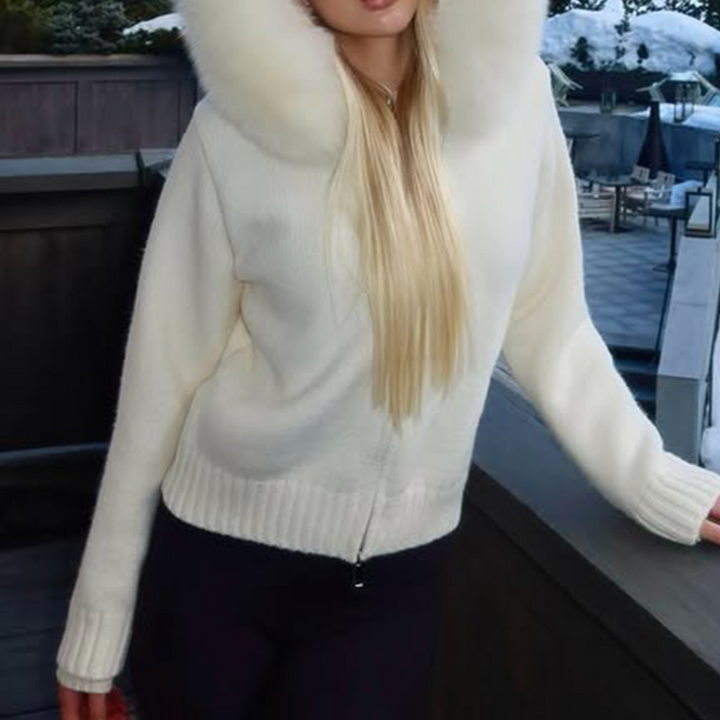 Hoodie long sleeve fluffy zip-up top  | Festival Outfits Women