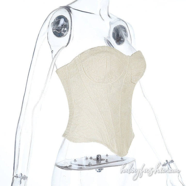 Sweetheart neck corset smocked tube top