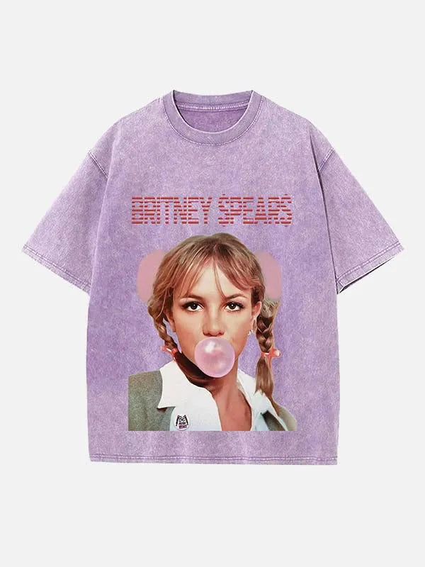 Y2K Pop Princess Print Round Neck T-shirt - Design 03
