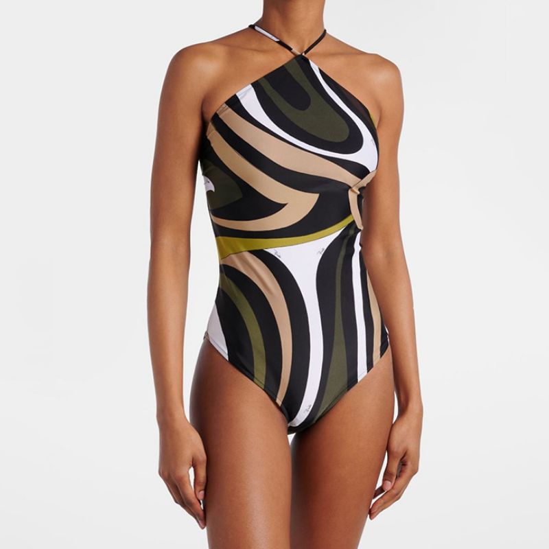 Cross back self tie ripple print bodysuit  | Festival Outfits Women