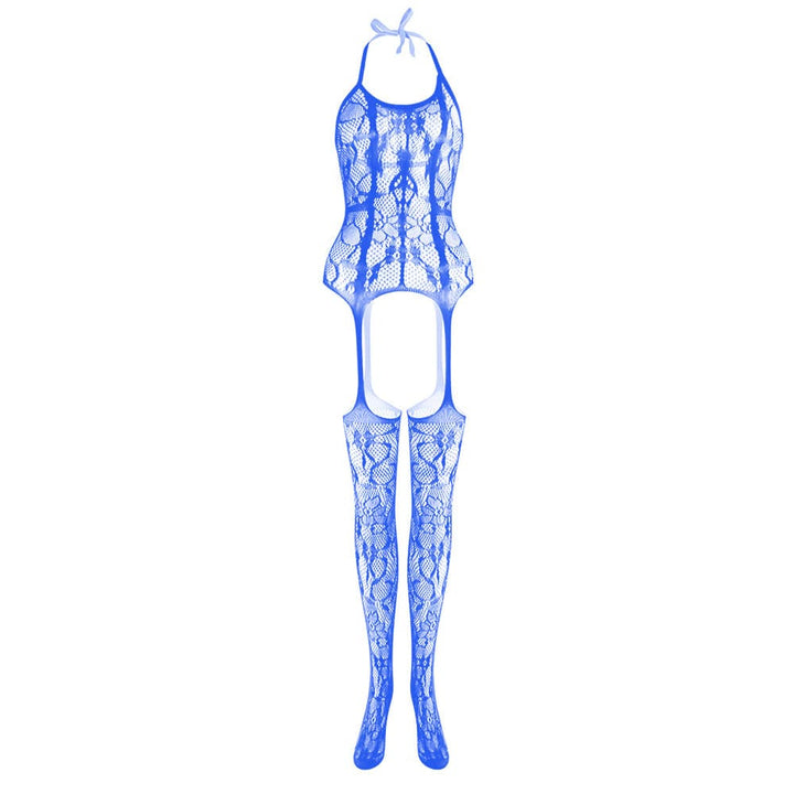 Halter knotted suspender lace bodystocking  | Festival Outfits Women