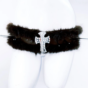 Fluffy rivet applique beaded belt  | Festival Outfits Women