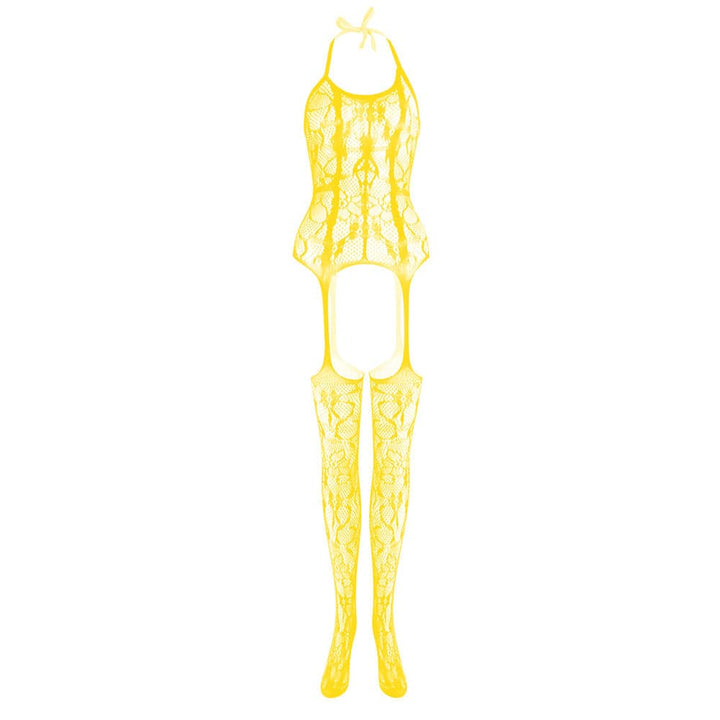 Halter knotted suspender lace bodystocking  | Festival Outfits Women