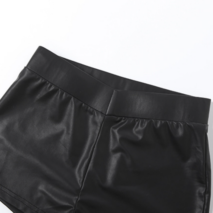 Long sleeve PU leather medium rise pant set  | Festival Outfits Women