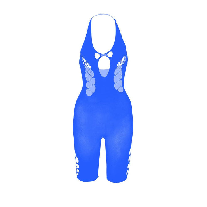 Halter hollow out backless u neck bodystocking  | Festival Outfits Women