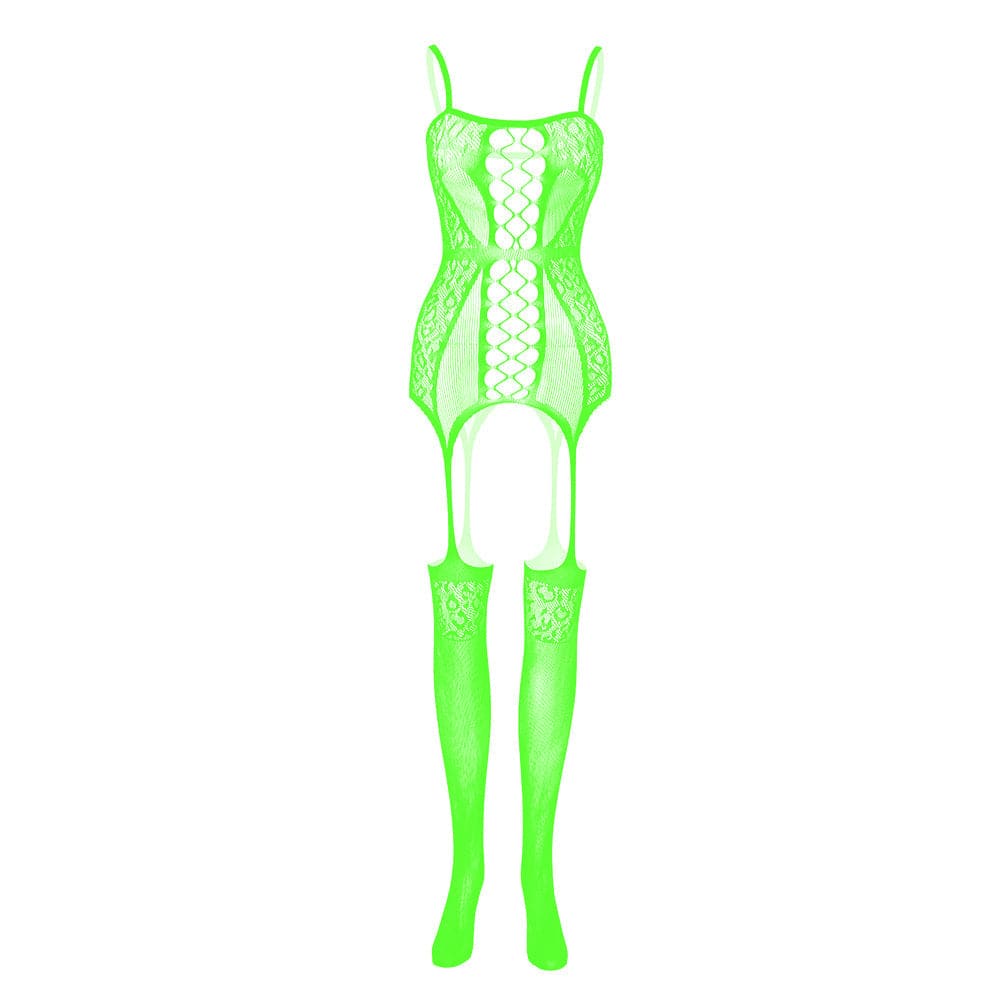 Lace patchwork suspender mesh bodystocking  | Festival Outfits Women