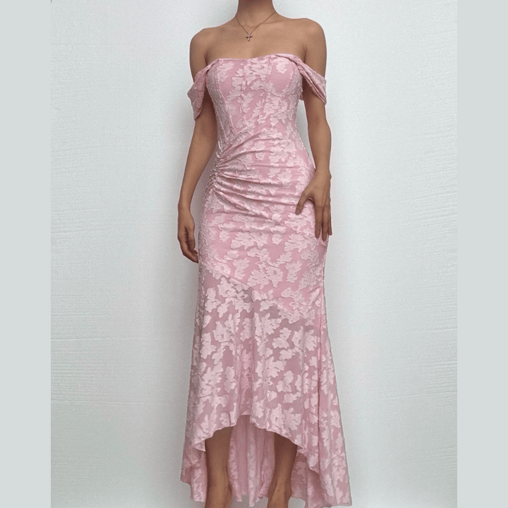 U neck zip-up ruched bustier ruffle cami maxi dress  | Festival Outfits Women