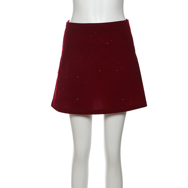 A line glitter solid mini skirt  | Festival Outfits Women