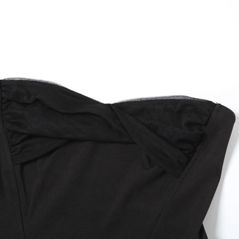 Sweetheart neck mesh glitter tube mini dress  | Festival Outfits Women