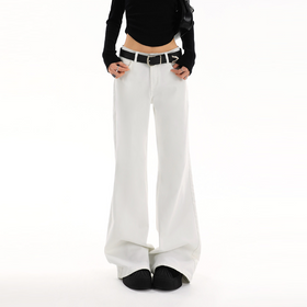Pocket solid button zip-up straight leg | Baggy Low Rise Jeans  | Festival Outfits Women