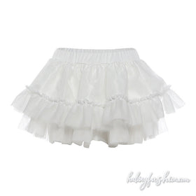 Ruched ruffle solid A line mesh mini skirt
