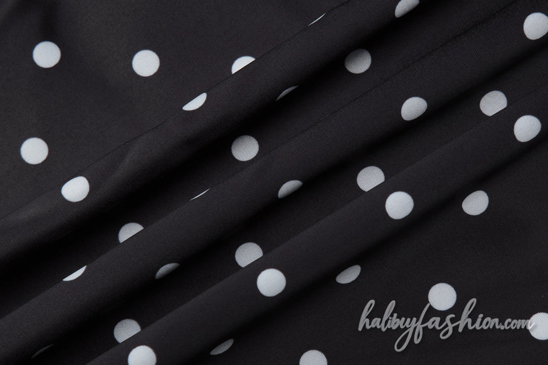 Cross back spaghetti strap lace hem polka dot mini dress - Halibuy - 7