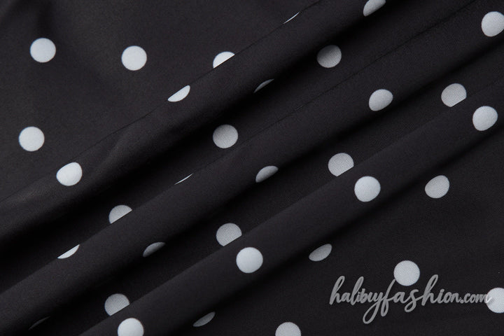 Cross back spaghetti strap lace hem polka dot mini dress - Halibuy - 7